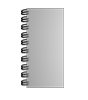 Broschüre mit Metall-Spiralbindung, Endformat DIN lang (99 x 210 mm), 116-seitig