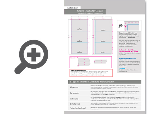 Product Bild faltblatt__gefalzt_auf_din_a6_quer__horizontaler_zickzackfalz__6-seitig